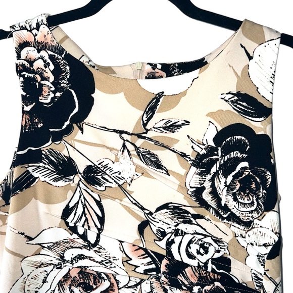 𝐏𝐄𝐀𝐂𝐇 𝐕𝐄𝐋𝐕𝐄𝐓 | FLORAL RUCHED SLEEVELESS DRESS - Picture 4 of 10